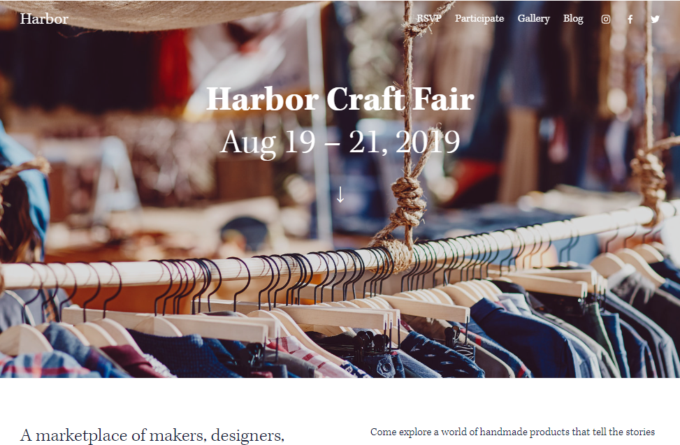 Building a Squarespace website for events